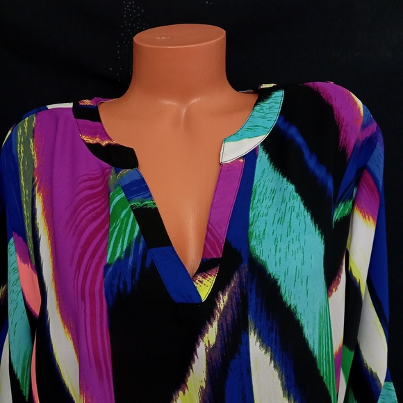 18/20W Cato WOMAN multi color abstract print Polyester plus size dressy top - Picture 5 of 10